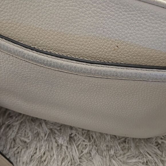 Coach Chalk Crossbody Bag Gold Tone Double Zipper Guitar Strap Womens Purse - Picture 11 of 16